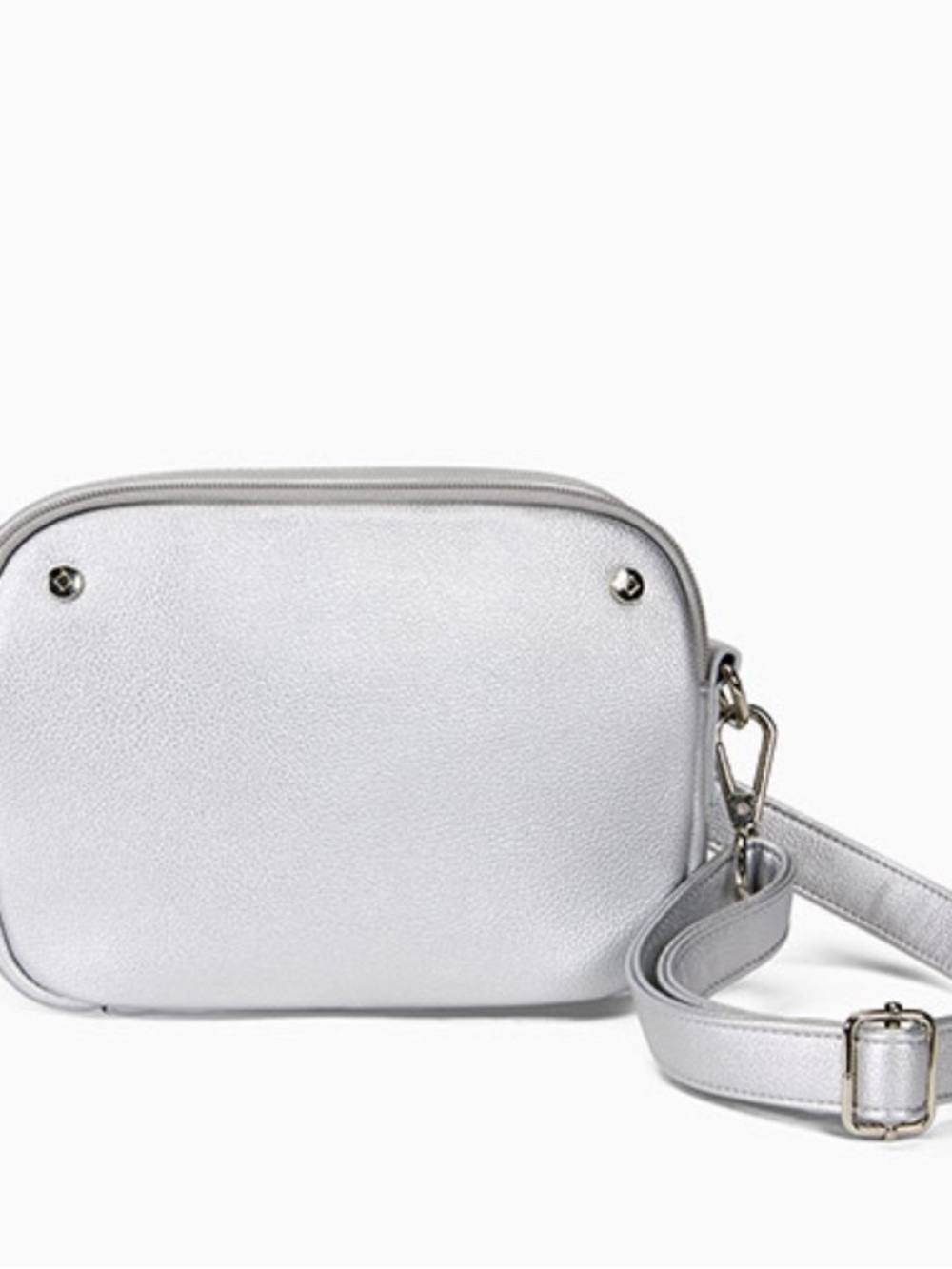 Silver Crossbody Bag with Adjustable Strap